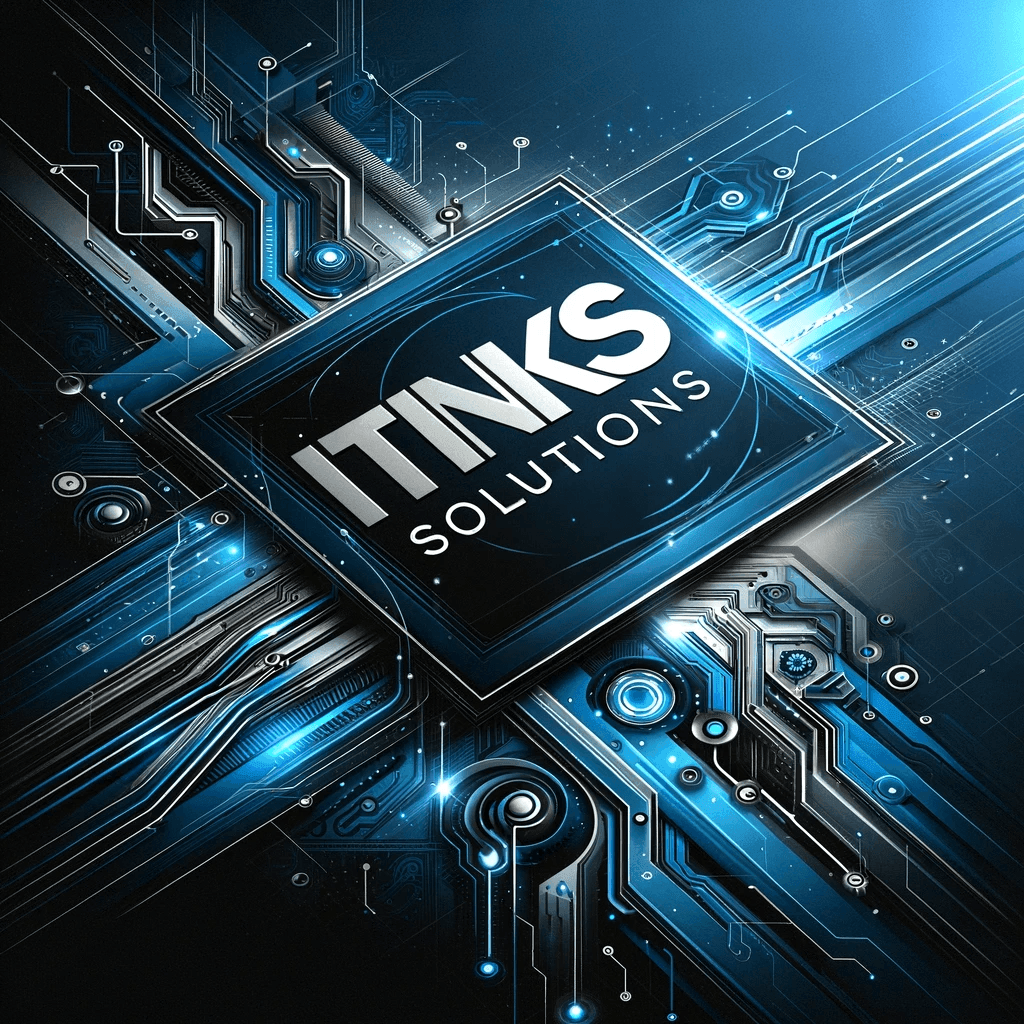 a motherboard with Itinks solutions printed on blue 